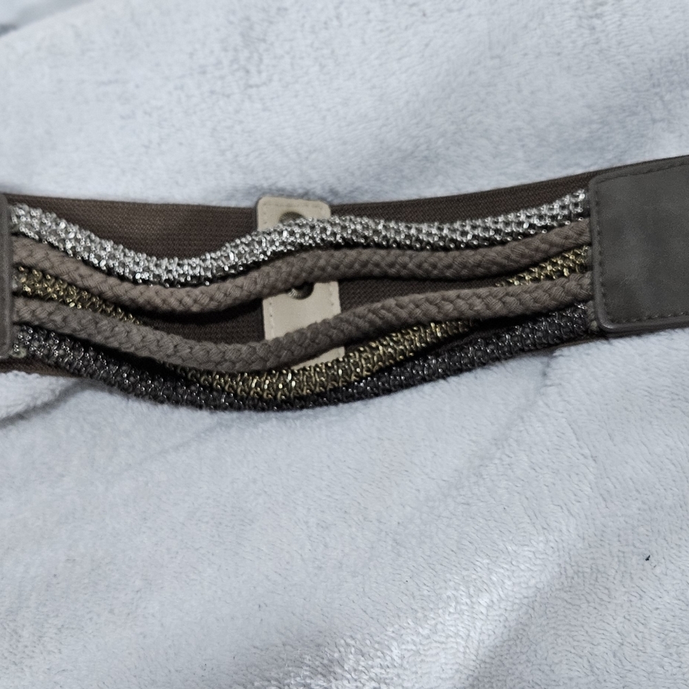 Brown and tan wrap around belt
